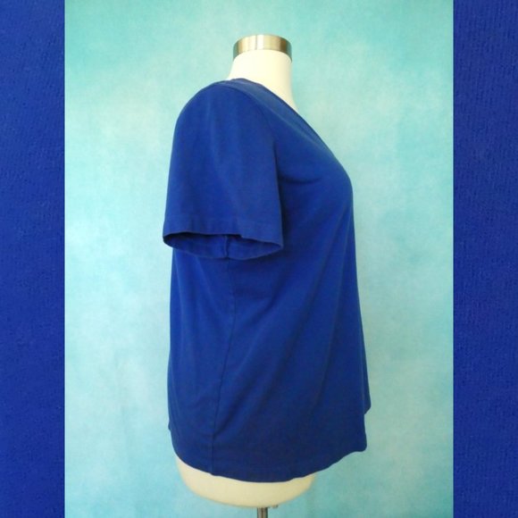 Woman Within Blue V Neck Tee Shirt Size 1X - Picture 6 of 8